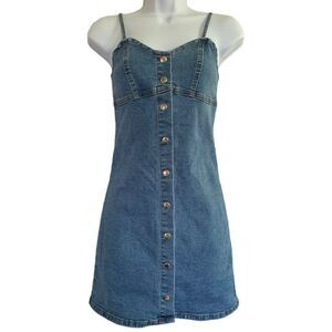 SHEIN Button Through Cami Denim Dress Size S
